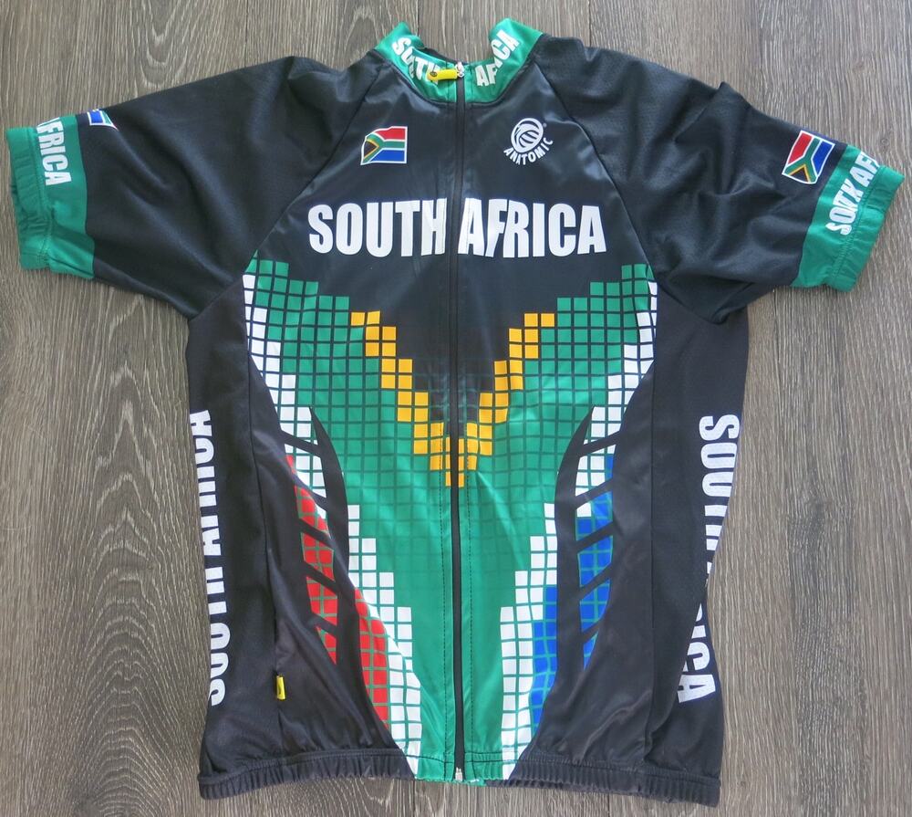 Anatomic South Africa Cycling Jersey Size M Mens Bike Pockets Zipper Flag Logo